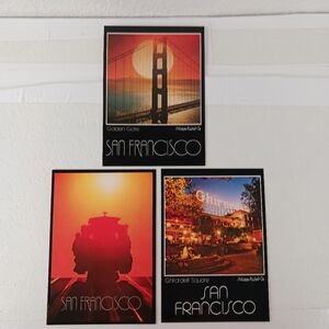 California San Francisco at Sunset 3 Vintage Photo Postcards by Hans Peter Dimke